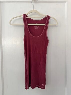 American Eagle Outfitters Ribbed Tank Top - Burgundy